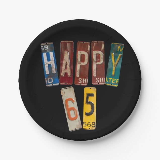 Teller zum 65. Geburtstag (Vorderseite)