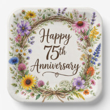 Teller zum 75. Hochzeitstag, 75 Jahre Ehe