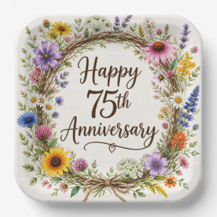 Teller zum 75. Hochzeitstag, 75 Jahre Ehe