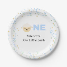 Teller zum ersten Geburtstag von Little Lamb