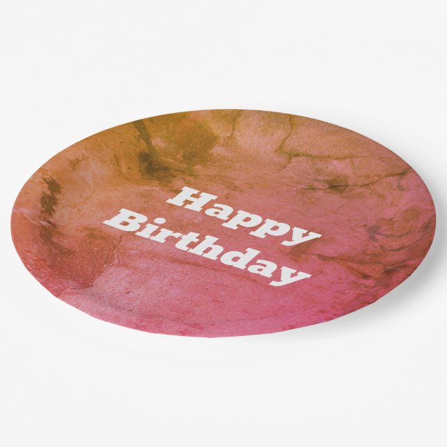 Teller zum Grünbuch und zum rosa Geburtstag (Schrägansicht)
