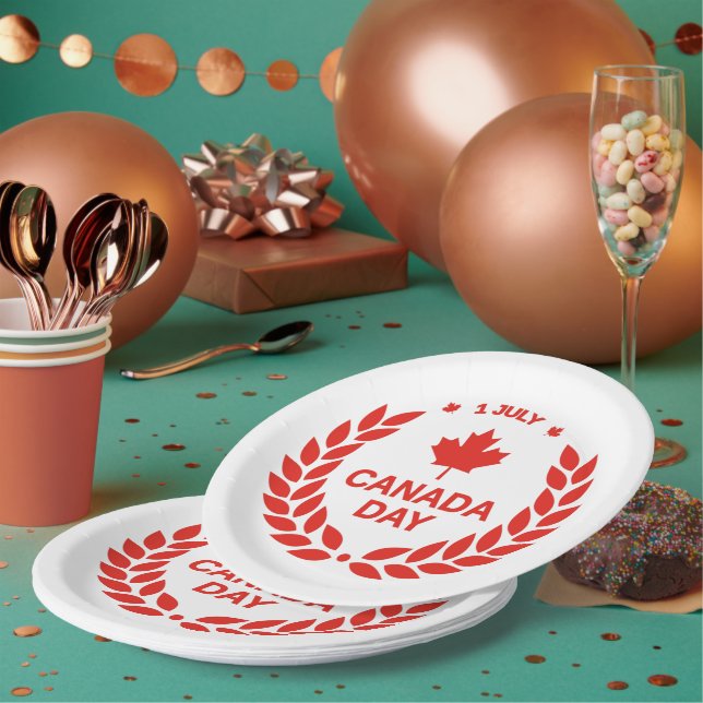 Teller zum kanadischen Day Wreath Paper (Multi)