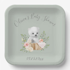 Teller zum Packen von Green Polar Bear Babydusche