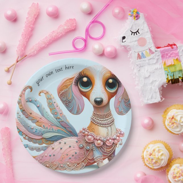 Teller zum Party weiblicher Dackel (Party)