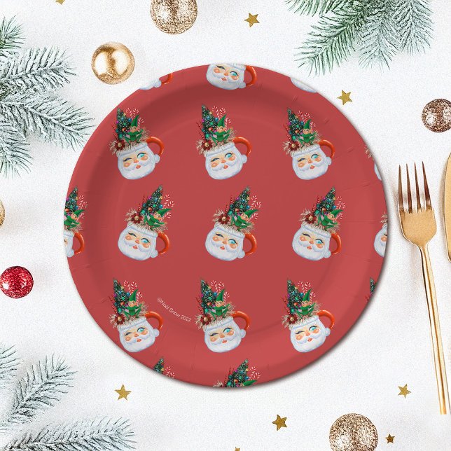 Teller zum Vintagen Santa Tasse (Von Creator hochgeladen)