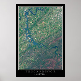 Tellico Lake Tennessee Satellite Poster Karte
