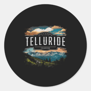 Telluride Berge Colorado Wandern im Freien Vinta Runder Aufkleber