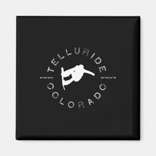 Telluride Co Vintag Graphic Retro Snowboarding T Magnet