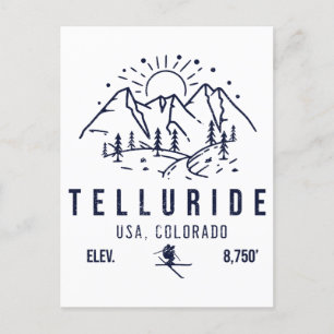 Telluride Colorado Berge Minimalist Vintage Postkarte