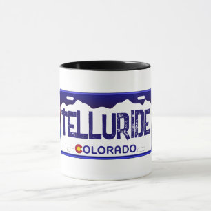 Telluride Colorado Blauer Nummernschild Tasse