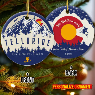 Telluride Colorado Flag Berg Souvenir Keramik Ornament
