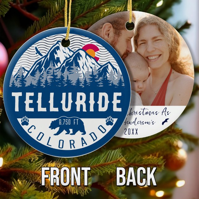 Telluride Colorado Flag Erste Weihnachtsgebirge Keramik Ornament (Von Creator hochgeladen)