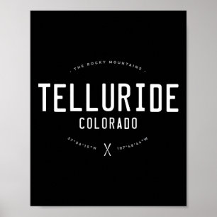 Telluride Colorado Graphic Distressed Vintag Ski Poster
