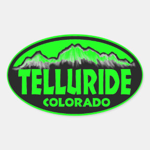 Telluride Colorado, grüne ovale Aufkleber