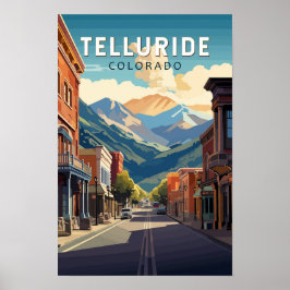 Telluride Colorado Kunstvoll wandern Vintag Poster