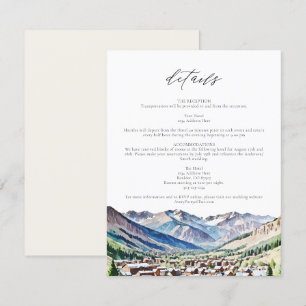 TELLURIDE COLORADO Mountain Reisedetails Card Einladung