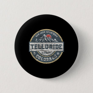 Telluride Colorado San Juan Rocky Mountains Skiing Button