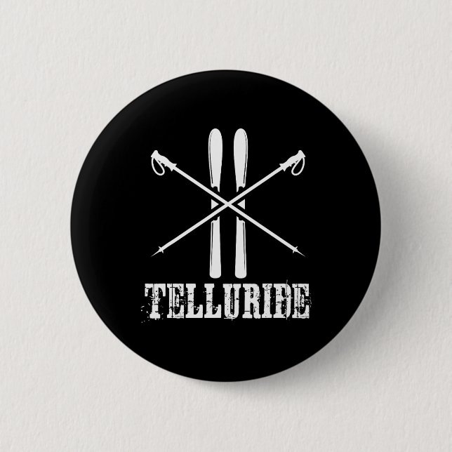 Telluride Colorado Ski Skifahrer Pole Down Hil Button (Vorderseite)