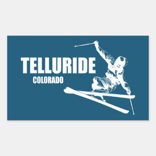 Telluride Colorado Skier Rechteckiger Aufkleber