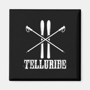 Telluride Colorado Skifahrer Skistöcke den Hang hi Magnet