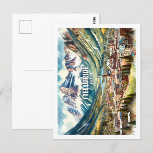 Telluride Colorado USA Berühmter Ort Aquarell Postkarte