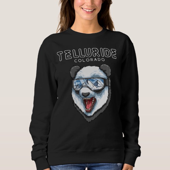 Telluride Colorado Usa Panda Ski Sweatshirt (Vorderseite)