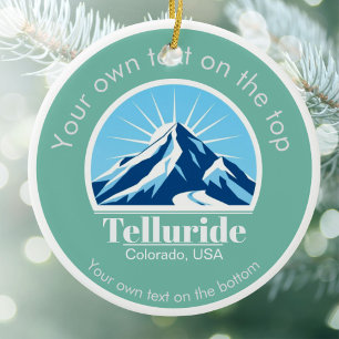 Telluride Colorado  USA Skigebiet Medaille  Keramik Ornament