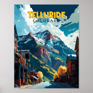 Telluride Colorado Vintage Reise Illustration Poster