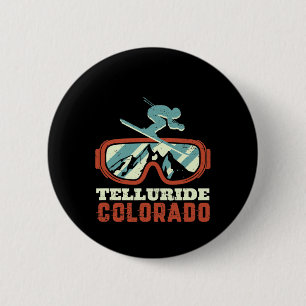 Telluride Colorado Vintage Retro Skifahren Und Sno Button