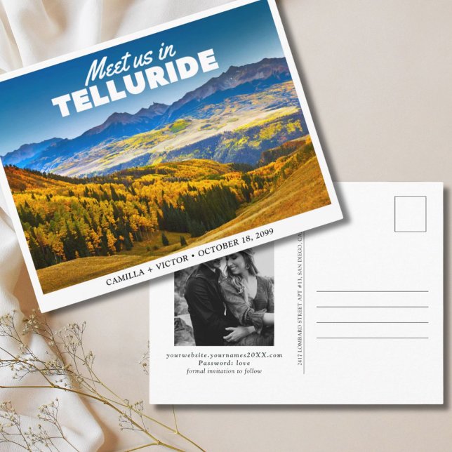 Telluride Mountain Wedding Save the Date Postcard Postkarte (Telluride Mountain Wedding Save the Date Postcard
)