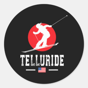 Telluride Usa Skigebiet Rocky Mountains Amerikanis Runder Aufkleber