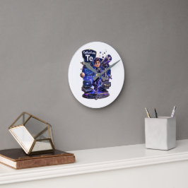 Tellurium-Charakter aus dem ATOMIVRA™-Universum Runde Wanduhr
