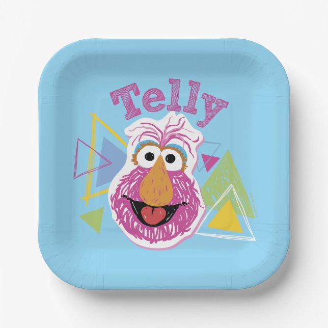 Telly Monster Spaß-Grafik Pappteller (Vorderseite)