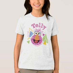 Telly Monster Spaß-Grafik Tri-Blend Shirt
