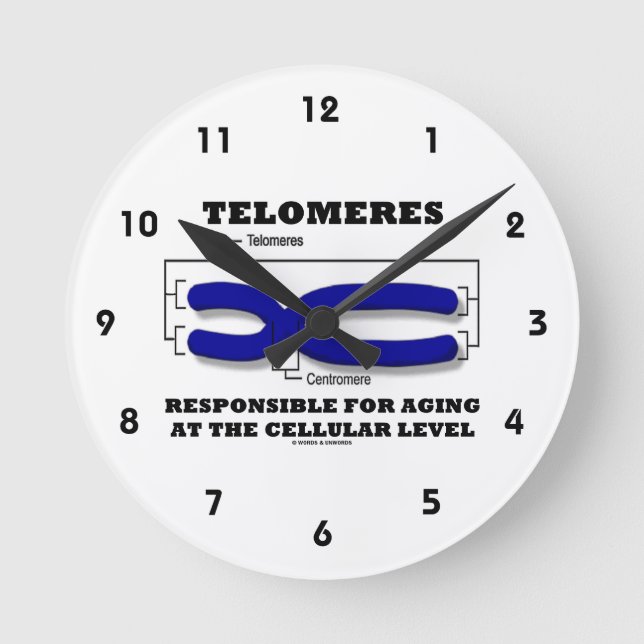Telomeres, die für das Altern auf Zellebene verant Runde Wanduhr (Vorderseite)