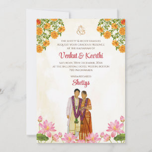 Telugu Hochzeitskarten & Tamil Hochzeit lädt ein Einladung