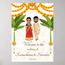 Telugu Tamil Hochzeitspaziergans Bananenbaum Begrü Poster