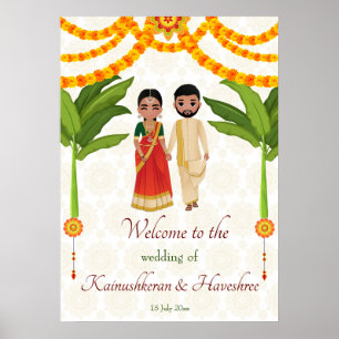 Telugu Tamil Hochzeitspaziergans Bananenbaum Begrü Poster