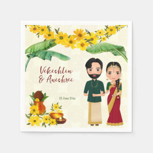 Telugu Tamil Süd-Indische Hochzeit personalisiert Serviette