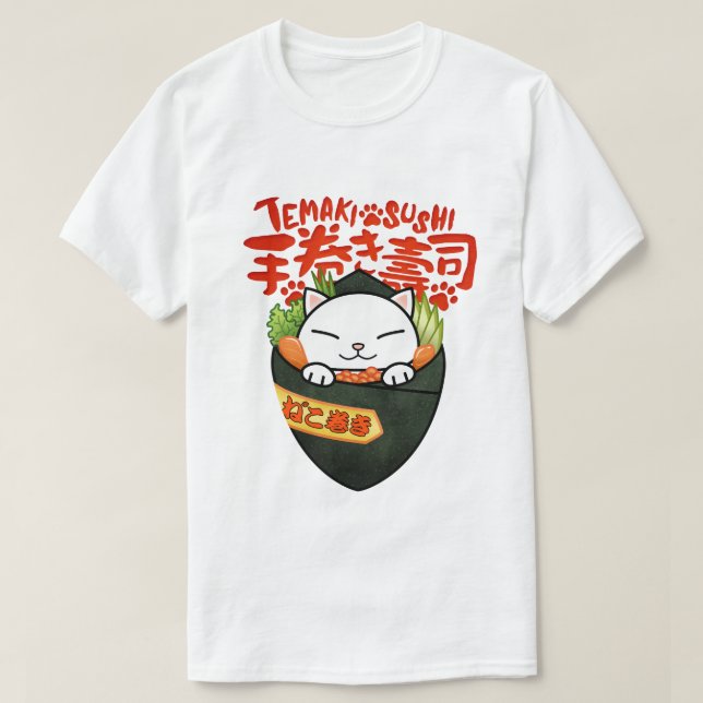 Temaki Sushi Cat T-Shirt (Design vorne)