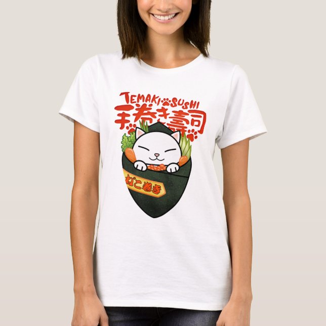 Temaki Sushi Cat T-Shirt (Vorderseite)