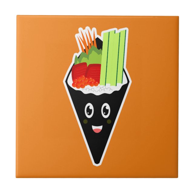 Temaki Sushi Hand Roll Fliese (Vorderseite)