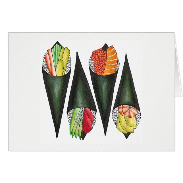 Temaki Sushi Hand Roll Rolls japanische Küche (Vorderseite (Horizontal))