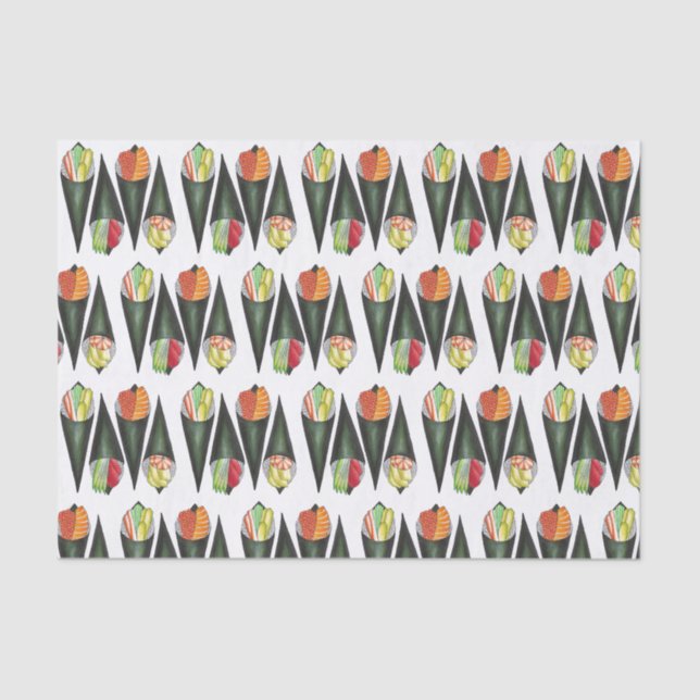 Temaki Sushi Hand Roll Rolls japanische Küche Seidenpapier (Vorderseite)