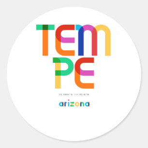 Tempe Arizona Mid Century, Pop Art, Runder Aufkleber