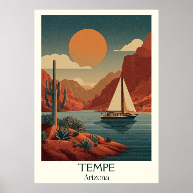 Tempe Arizona Vintage Travel Poster (Vorne)