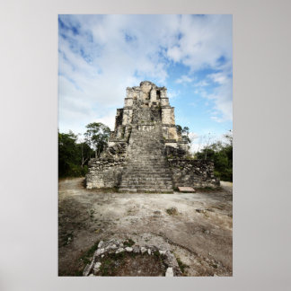 Tempel an der archäologischen Stätte Muyil. El Cas Poster