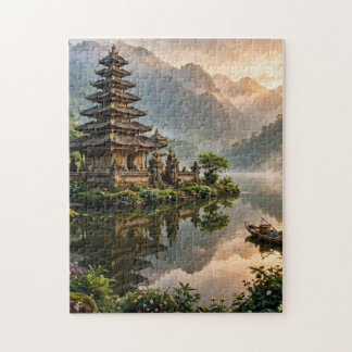 Tempel an einem Bergsee Puzzle