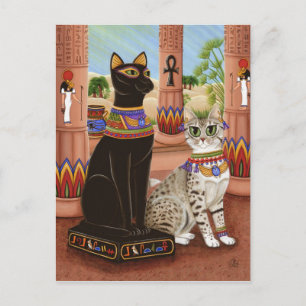 Tempel Bastet Ägypten Bast Goddess Cat Postcard Postkarte