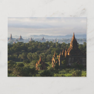 Tempel bei Sonnenaufgang, Bagan, Myanmar Postkarte
